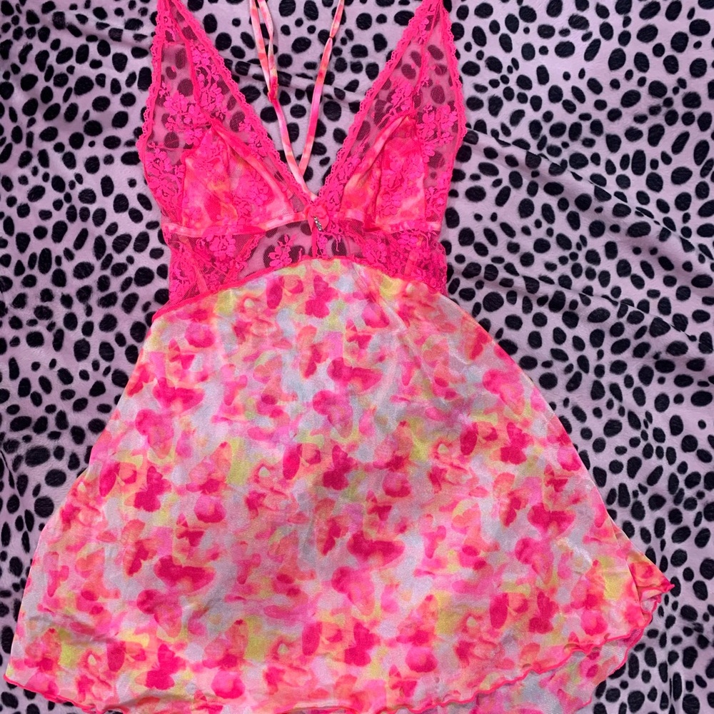 Smart & Sexy Neon Pink Lace Chemise